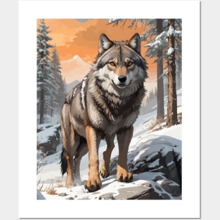 Wolf in The Snow Posters and Art